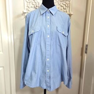 Ralph Lauren Lauren Jeans Co Men's Blue Striped Shirt Size XL